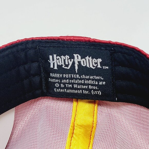 Harry Potter Hat Satin Snapback Gryffindor House Red Yellow Adult Adjustable - Picture 5 of 7